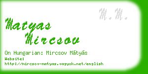 matyas mircsov business card