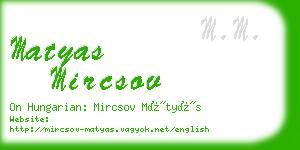 matyas mircsov business card